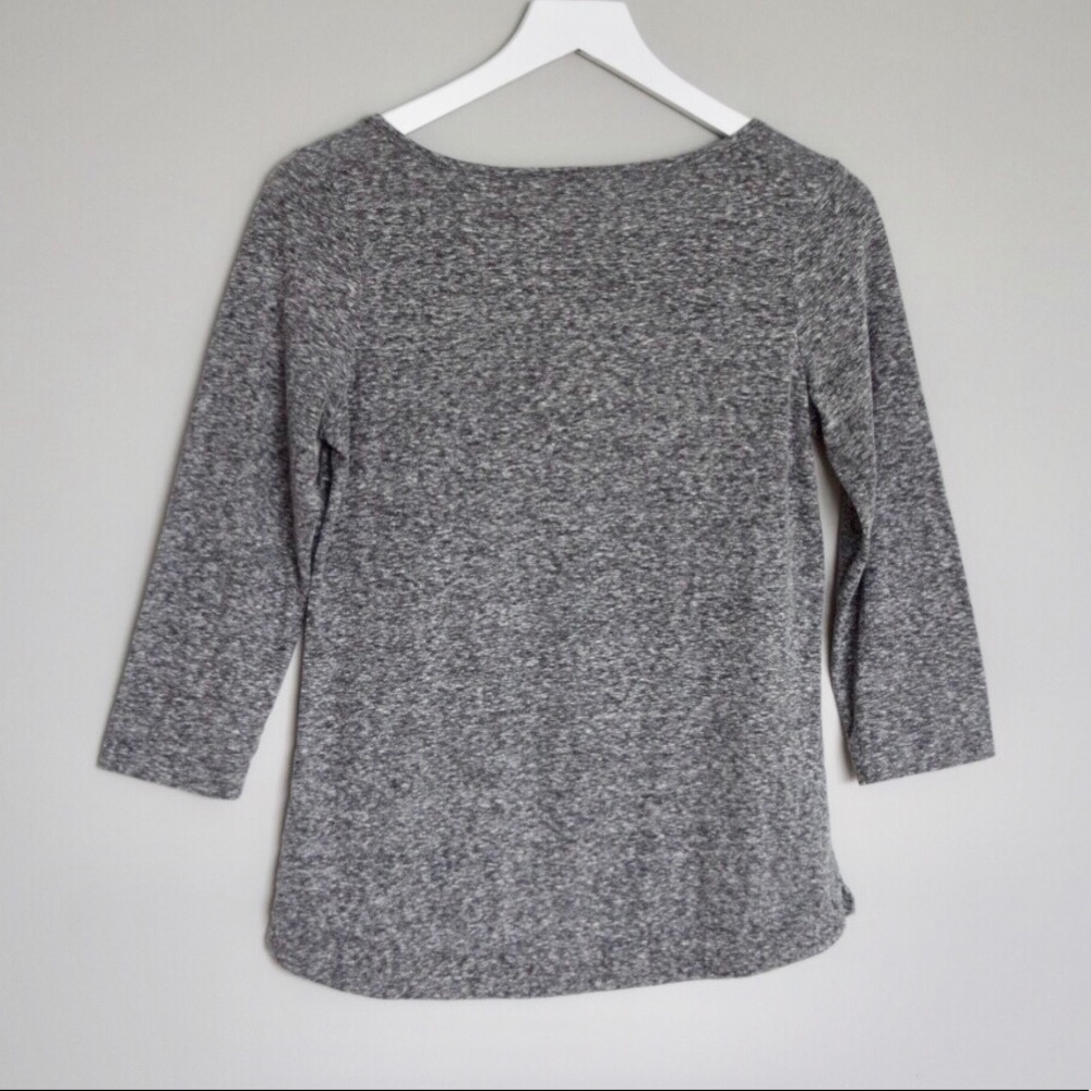 Express 3/4 Sleeve Dark Gray Space Dye Top - Picture 7 of 8